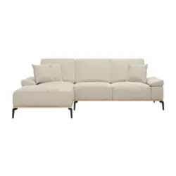 Ecksofa in Webstoff Creme