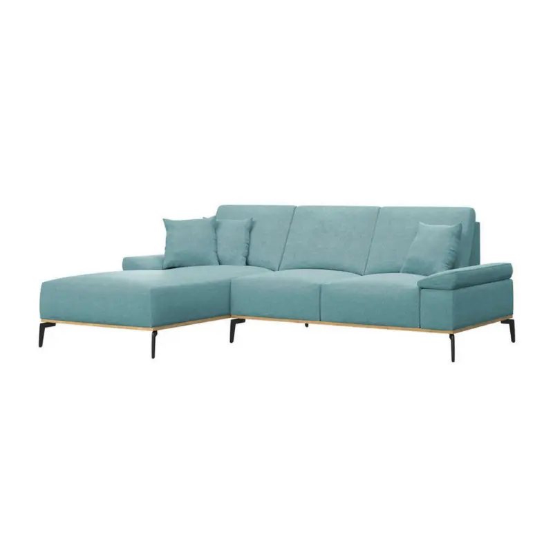 Ecksofa in Webstoff Blau