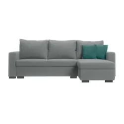 Eckschlafsofa in Webstoff Grau