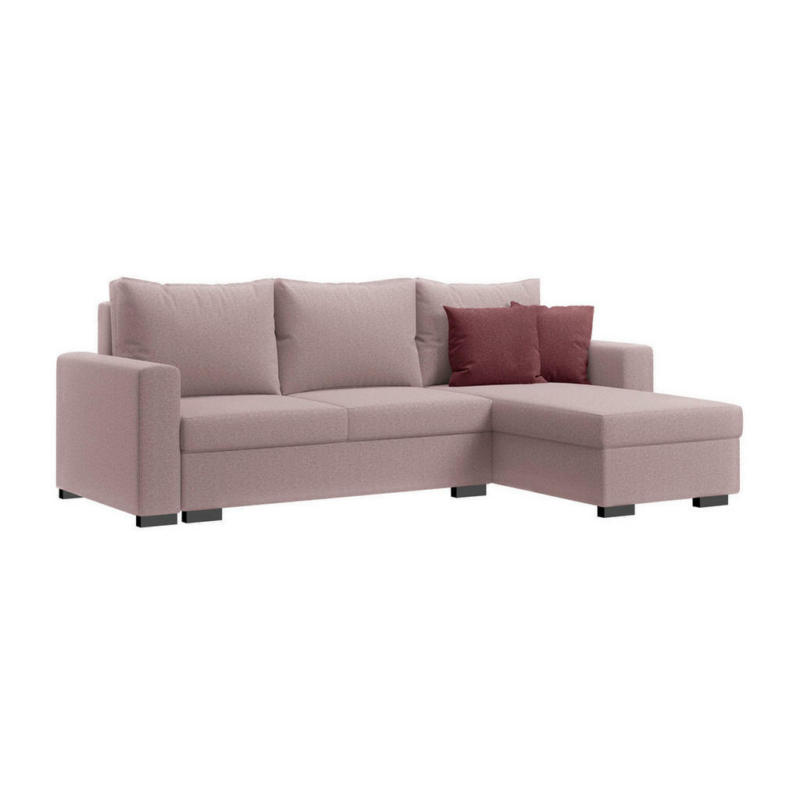 Eckschlafsofa in Webstoff Altrosa