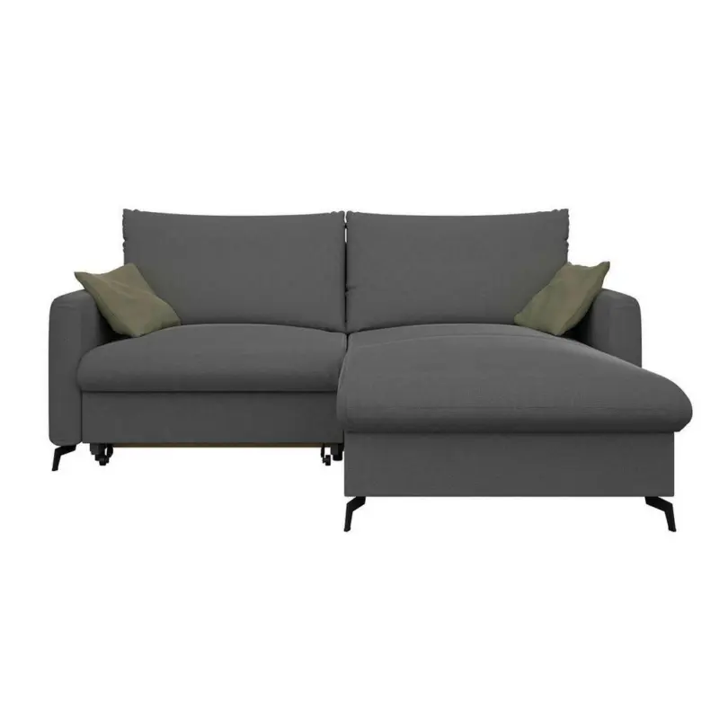 Eckschlafsofa in Webstoff Dunkelgrau