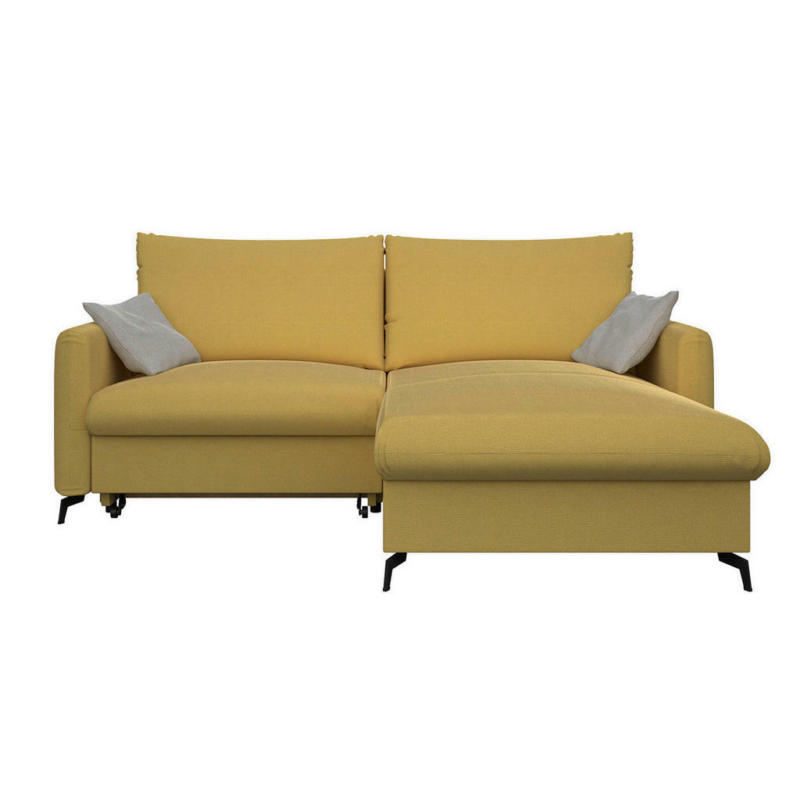 Eckschlafsofa in Webstoff Gelb