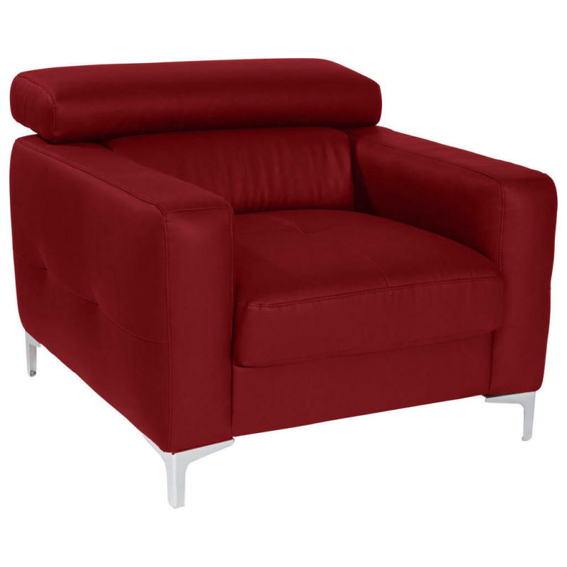 Sessel in Kombination Echtleder/Lederlook Rot