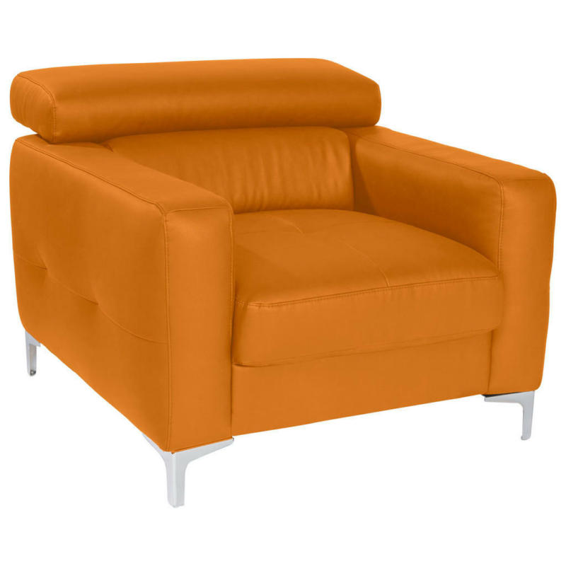 Sessel in Kombination Echtleder/Lederlook Gelb