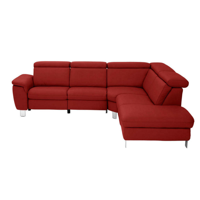 Ecksofa in Echtleder Rot