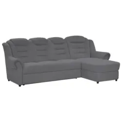 Ecksofa in Chenille Dunkelgrau