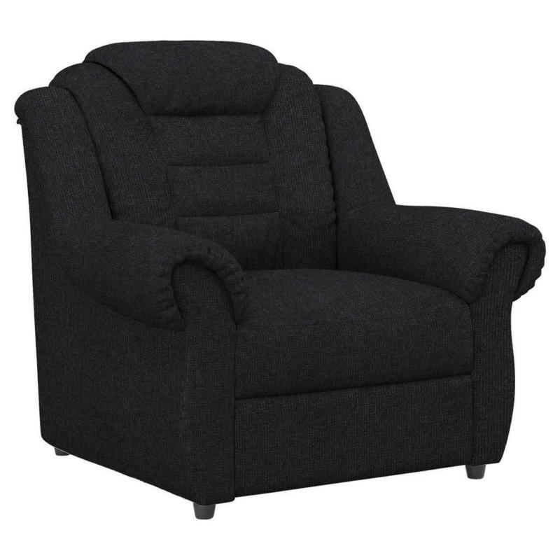 Sessel in Chenille Schwarz