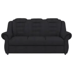 Dreisitzer-Sofa in Chenille Schwarz