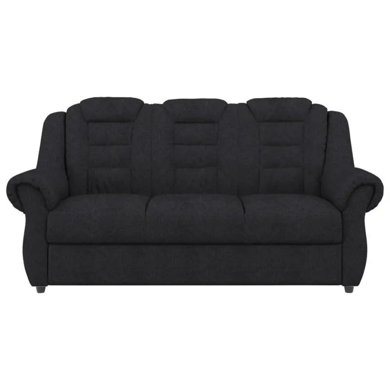 Dreisitzer-Sofa in Chenille Schwarz