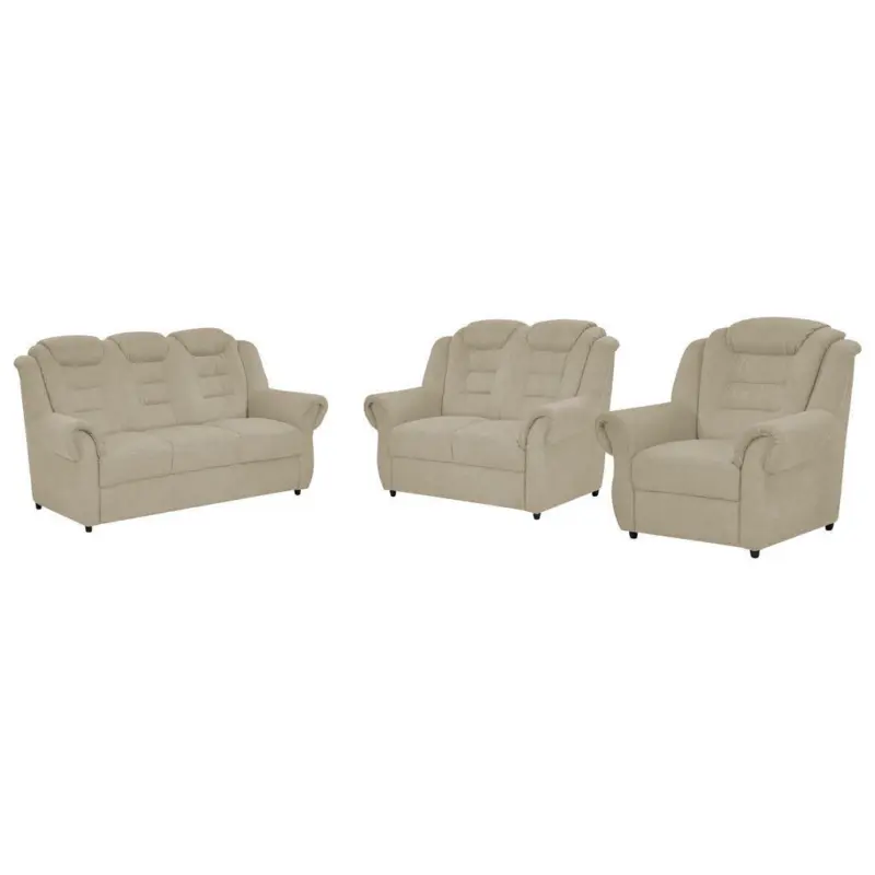 Sitzgarnitur in Chenille Creme