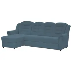 Ecksofa in Chenille Blau