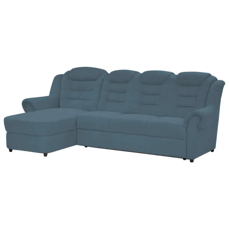 Ecksofa in Chenille Blau