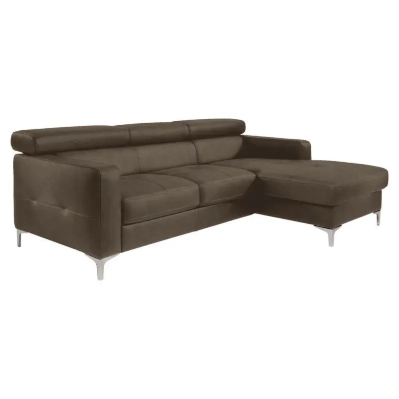 Ecksofa in Flachgewebe Braun