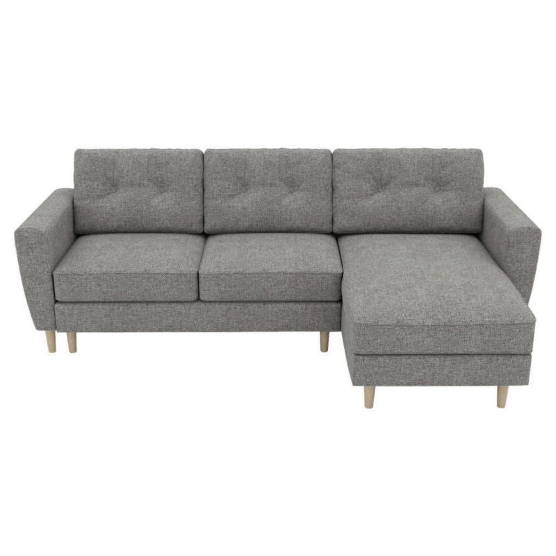 Ecksofa in Flachgewebe Taupe