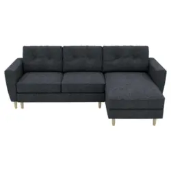 Ecksofa in Flachgewebe Dunkelgrau