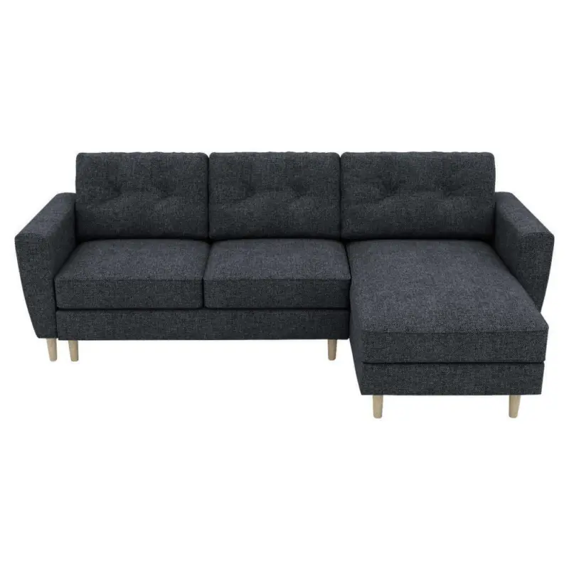 Ecksofa in Flachgewebe Dunkelgrau