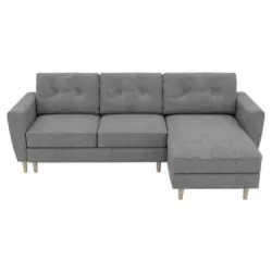 Ecksofa in Flachgewebe Grau