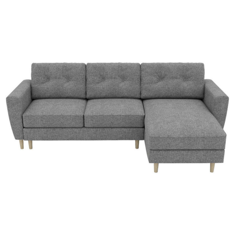 Ecksofa in Flachgewebe Grau