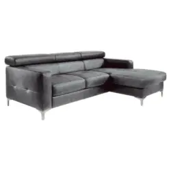 Ecksofa in Flachgewebe Grau