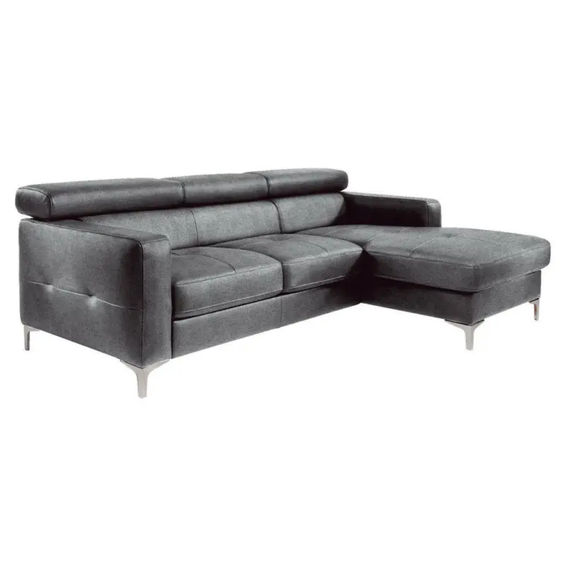 Ecksofa in Flachgewebe Grau