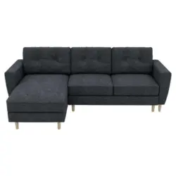 Ecksofa in Flachgewebe Dunkelgrau