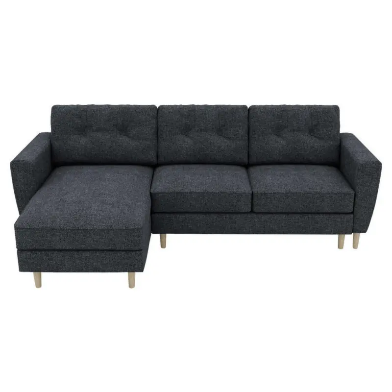 Ecksofa in Flachgewebe Dunkelgrau