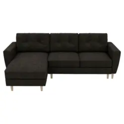 Ecksofa in Flachgewebe Anthrazit