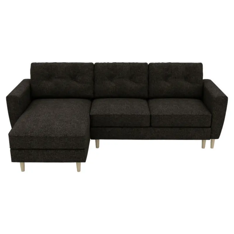 Ecksofa in Flachgewebe Anthrazit