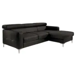 Ecksofa in Flachgewebe Anthrazit
