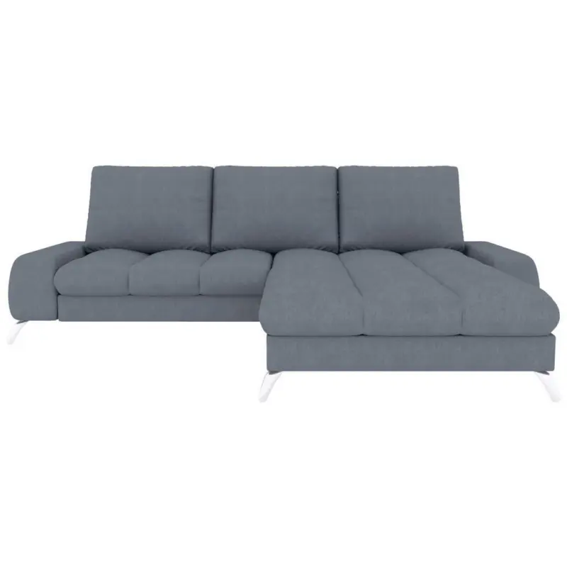 Ecksofa in Velours Dunkelgrau