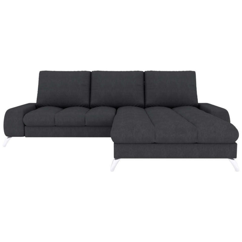 Ecksofa in Velours Schwarz