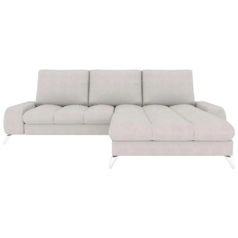 Ecksofa in Velours Hellgrau