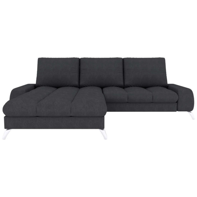 Ecksofa in Webstoff Schwarz