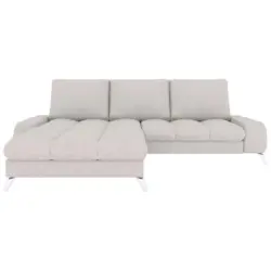 Ecksofa in Webstoff Hellgrau