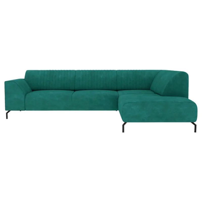Ecksofa in Velours Petrol