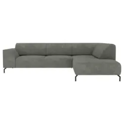 Ecksofa in Velours Grau