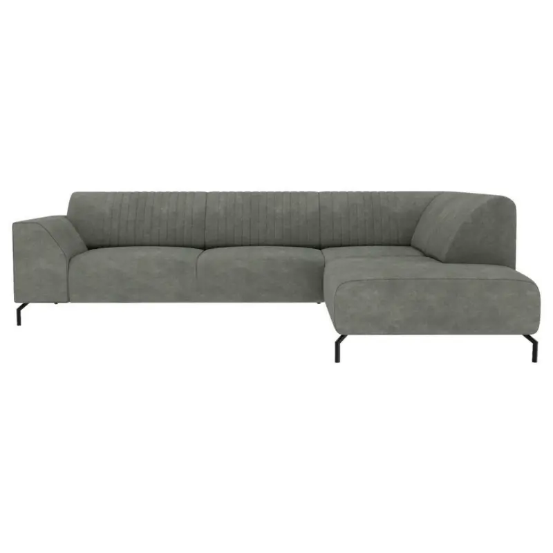 Ecksofa in Velours Grau