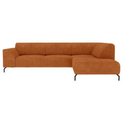 Ecksofa in Velours Cognac