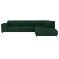 Ecksofa in Velours Dunkelgrün