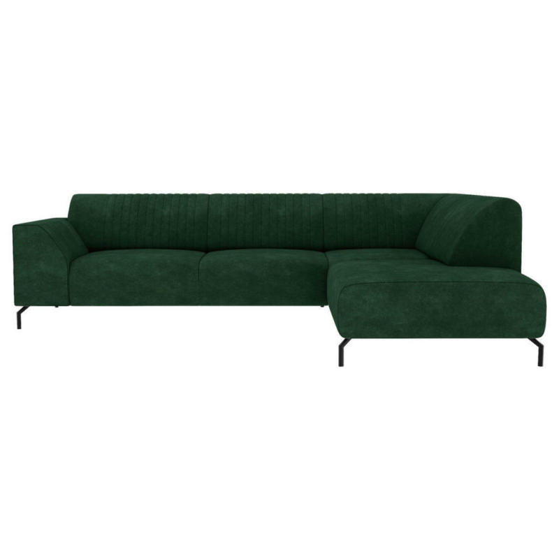 Ecksofa in Velours Dunkelgrün