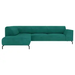 Ecksofa in Velours Petrol