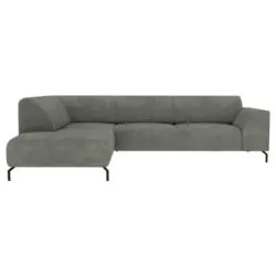 Ecksofa in Velours Grau