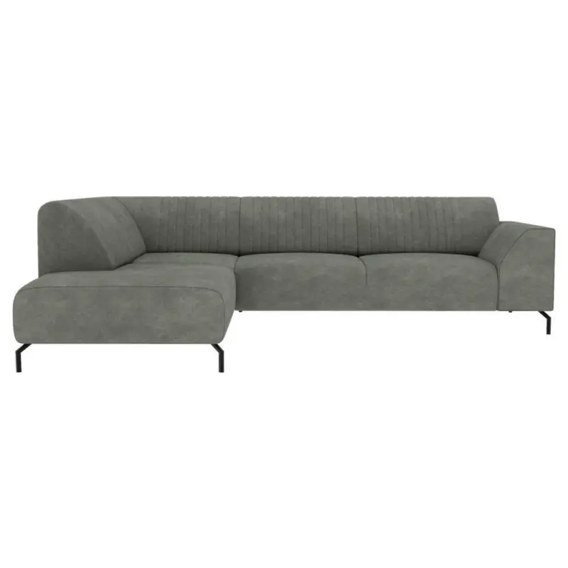 Ecksofa in Velours Grau