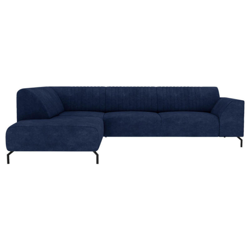 Ecksofa in Velours Dunkelblau