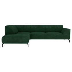 Ecksofa in Velours Dunkelgrün