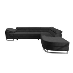 Ecksofa in Lederlook Schwarz