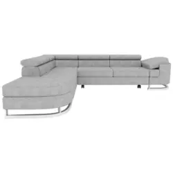 Ecksofa in Lederlook Hellgrau