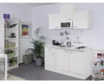 Hornbach Singleküche Flex Well Wito 7958 weiß/weiß 150 cm inkl. Einbaugeräte