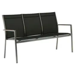 Gartenbank 157/92/63 cm in Edelstahlfarben, Dunkelgrau, Teakfarben