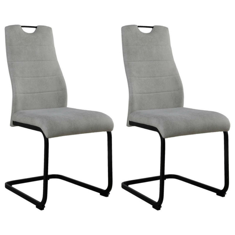 Stuhl-Set 2 Stück in Stahl Webstoff